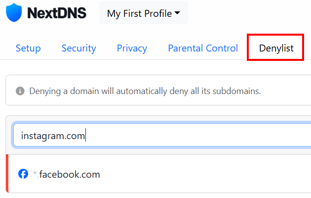 NextDNS Denylist