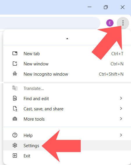Open Chrome, Edge, and Brave settings