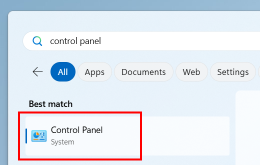 Open Control Panel