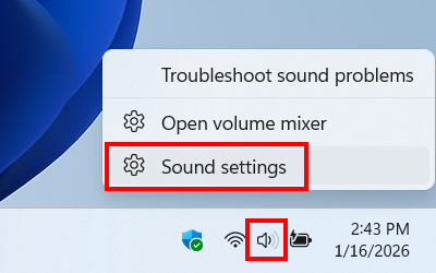 Open Sound settings in Windows 11