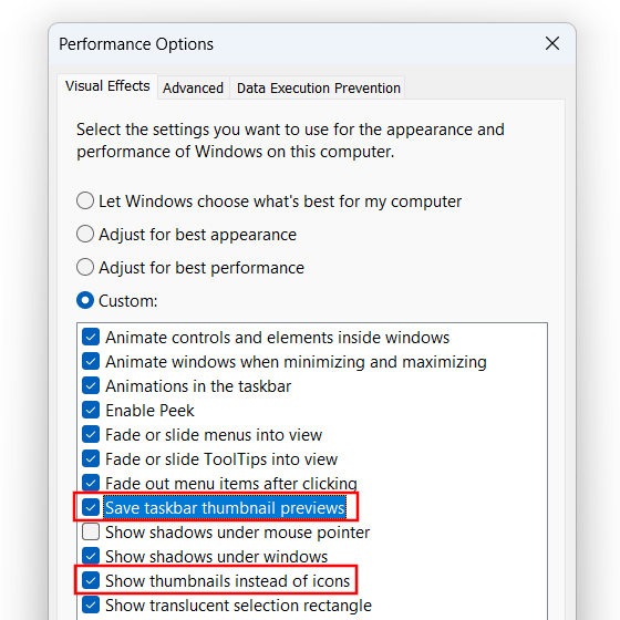Performance Options