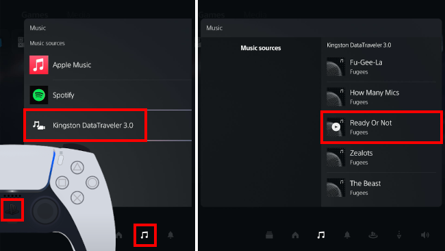 Play music from USB on PS5