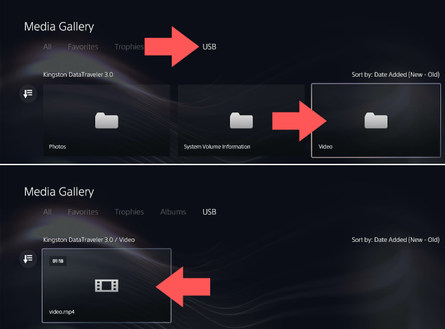 Play video from USB on PS5
