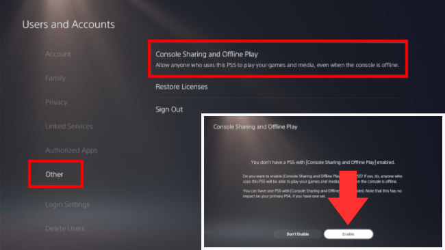 PS5 Console Sharing and Offline Play