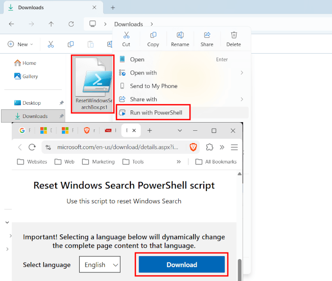 Reset Windows 11 Search with a PowerShell script