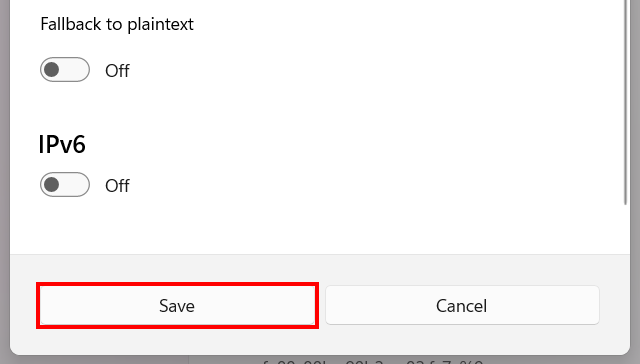 Save DNS settings