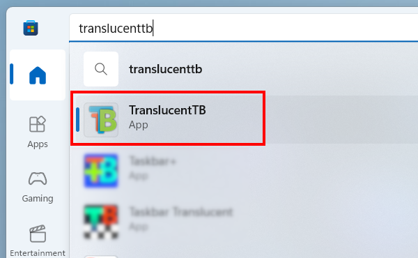 search for translucenttb in microsoft store