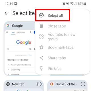 Select all tabs