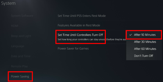 Set Time Until PS5 Controllers Turn Off
