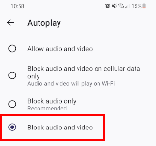 Stop videos from automatically playing in Firefox on Android