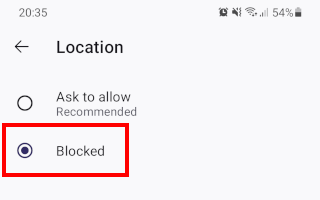 Stop websites from asking for your location in Firefox on Android