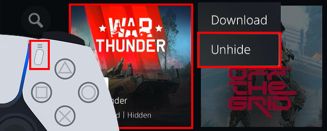 Unhide a hidden game on PS5