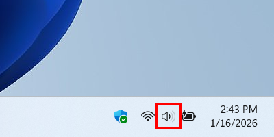 Windows 11 system tray sound icon