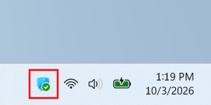 Windows Security system tray icon in Windows 11